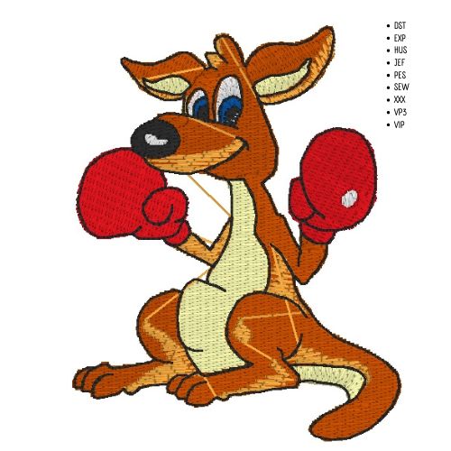 Machine Embroidery Design: Boxing Kangaroo - instant digital download
