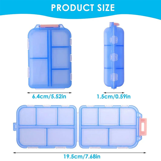 10 Compartment Pill Travel Box | Organise & Travel with Ease