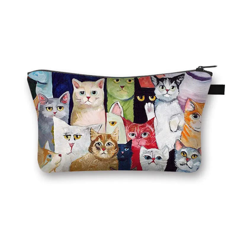 Cute Cat Print Cosmetic Case