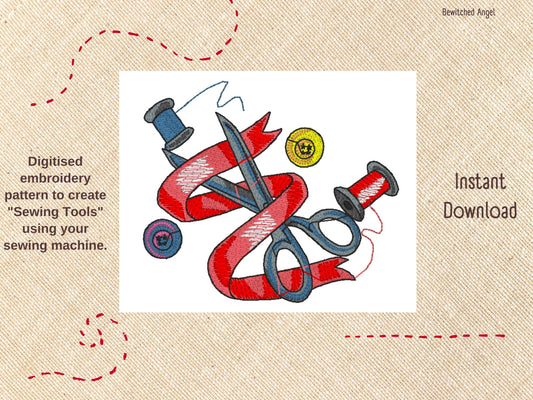 Machine Embroidery Design: Sewing Tools - instant digital download