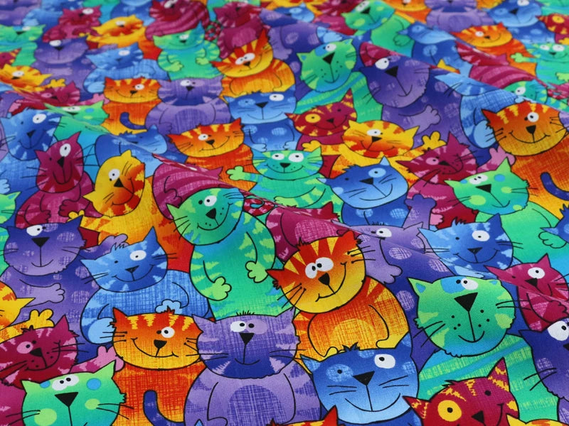 Cartoon Cats Fabric
