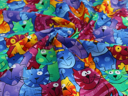 Cartoon Cats Fabric
