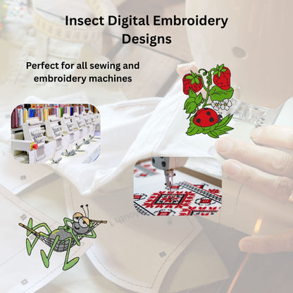 Insect Machine Embroidery Designs - Fun & Whimsical | Instant Download