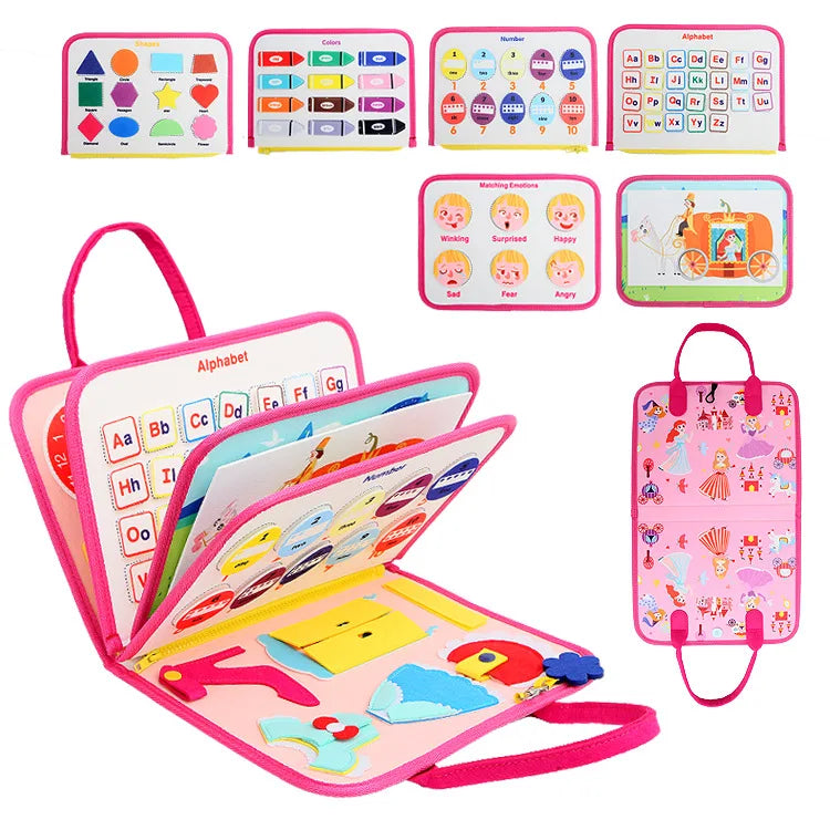Montessori Sensory Play Board Pink White