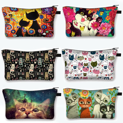 Cute Cat Print Cosmetic Case