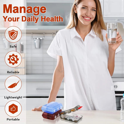 10 Compartment Pill Travel Box | Organise & Travel with Ease