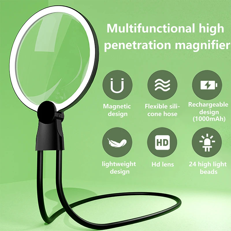Neck-Mounted- Hands Free Magnifying Craft Light