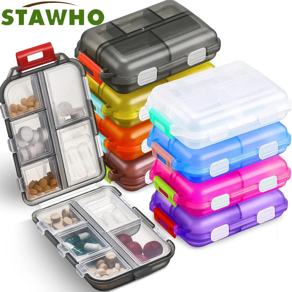 10 Compartment Pill Travel Box