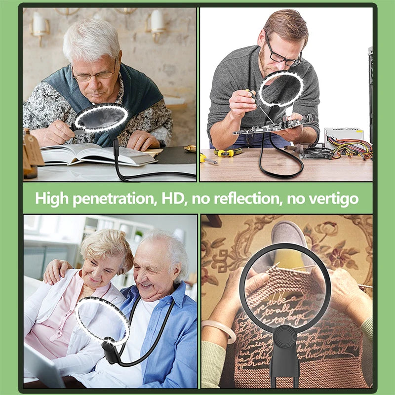 Neck-Mounted- Hands Free Magnifying Craft Light
