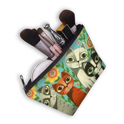 Cute Cat Print Cosmetic Case