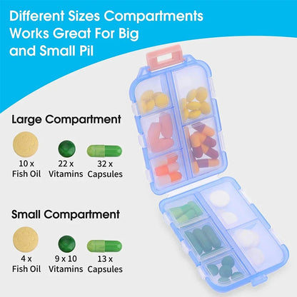 10 Compartment Pill Travel Box | Organise & Travel with Ease