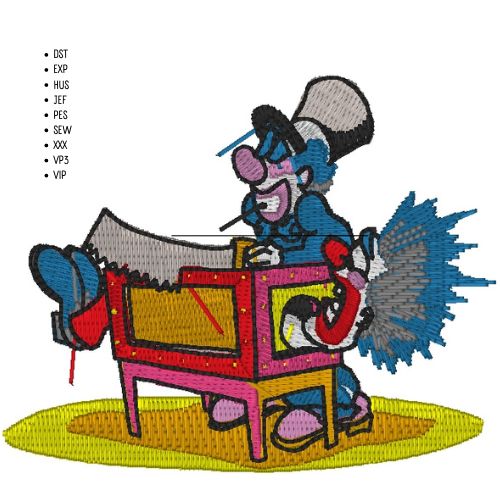 Machine Embroidery Design: Clown in a Box - instant digital download