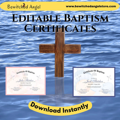 Elegant Baptism Certificate Template | Editable