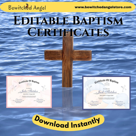 Elegant Baptism Certificate Template | Editable