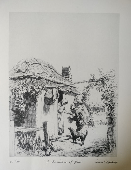 Lionel Lindsay The Pannikin of Flour Limited Edition Facsimile Etching | Australian Art Print