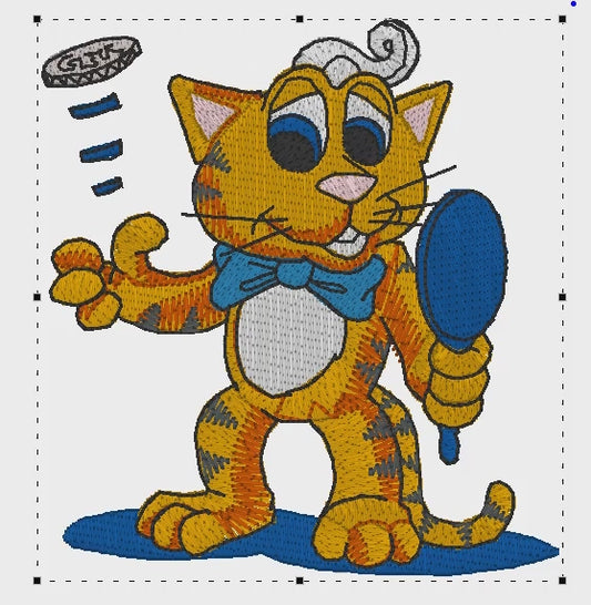 Machine Embroidery Design: Cool Cat - instant digital download