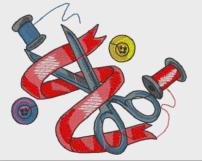 Machine Embroidery Design: Sewing Tools - instant digital download