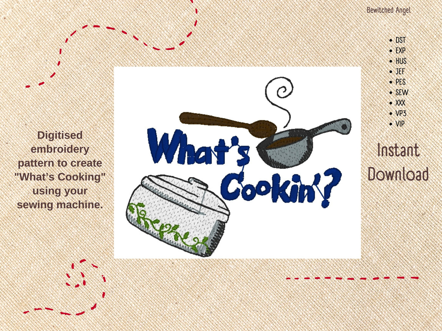 Machine Embroidery Design: Whats Cookin'- instant digital download