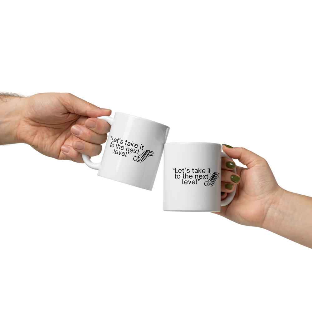 "Let's take it to the next level" - Office Jargon Mug