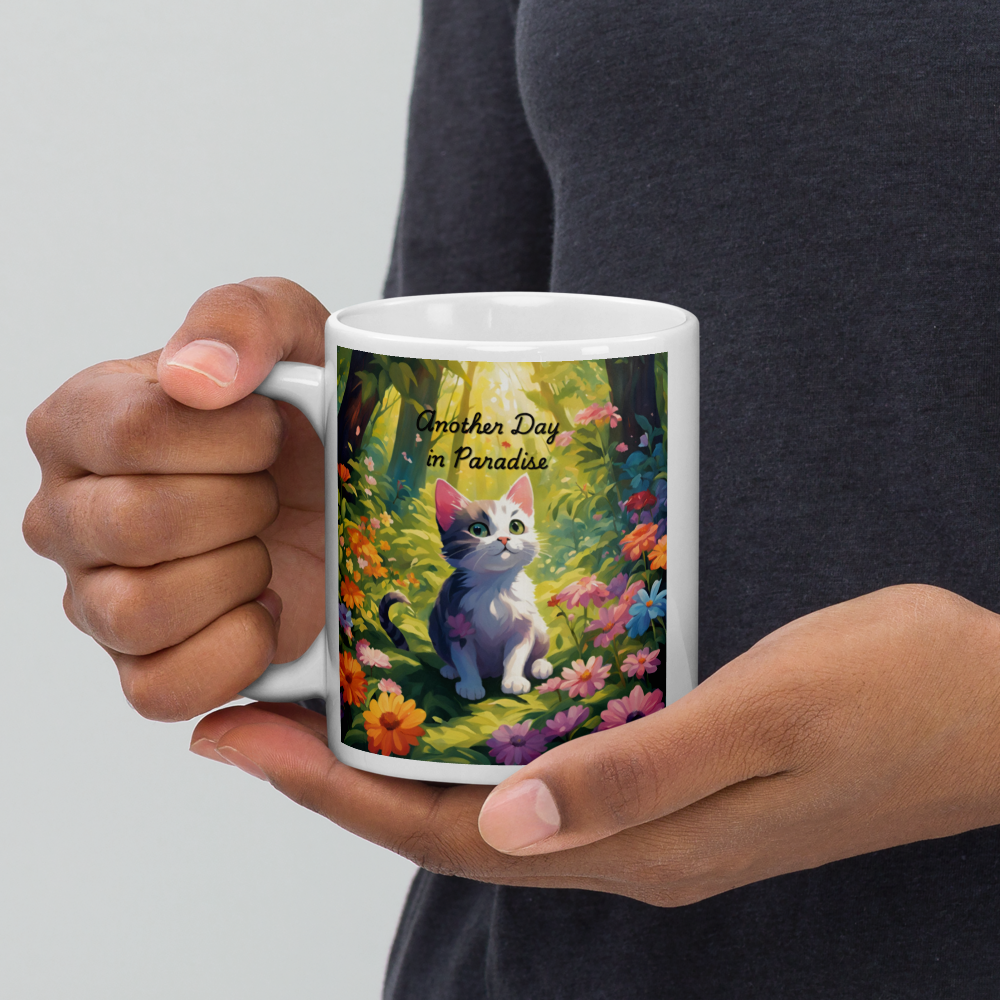 Coffee Mug for Cat Lovers - "Another Day in Paradise"