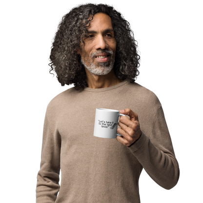 "Let's take it to the next level" - Office Jargon Mug