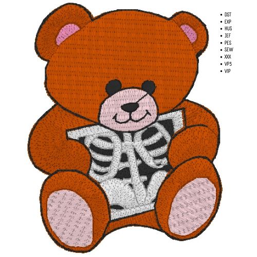 Machine Embroidery Design: X-ray Teddy Bear - instant digital download