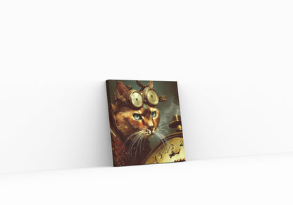 Steampunk Cat with Clock Digital Print